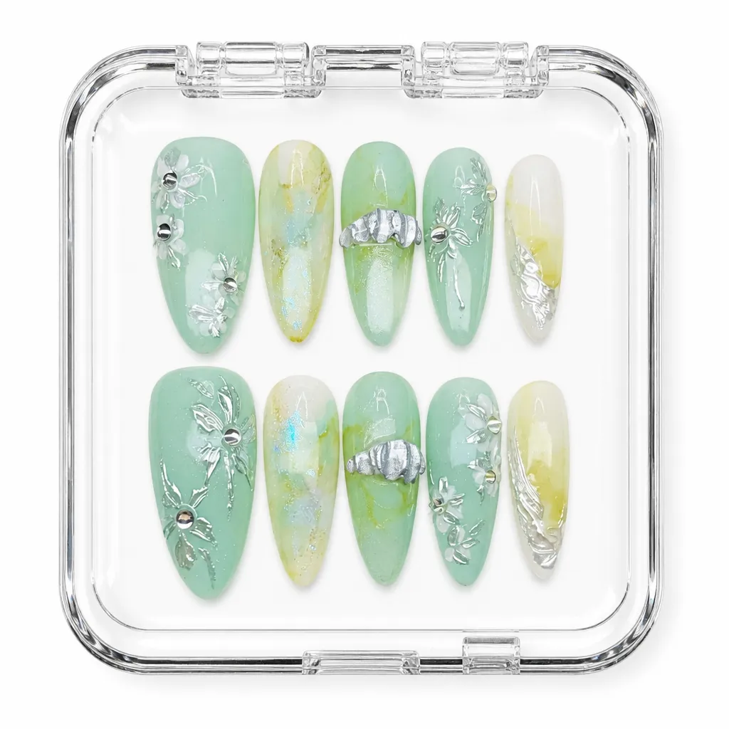 Mint Meadow Blossom – Xưởng gia công Nailbox Sỉ thủ công