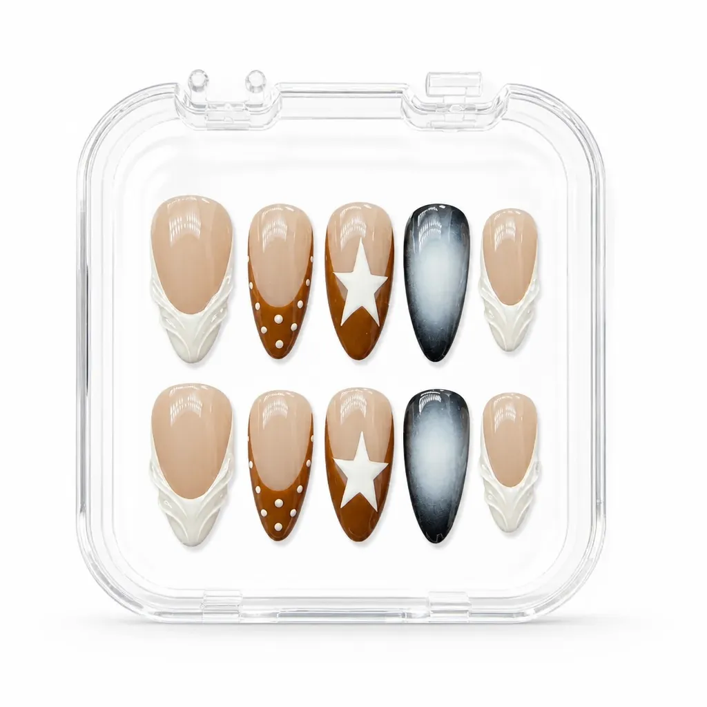 Mocha Star Elegance – Xưởng gia công Nailbox Sỉ thủ công