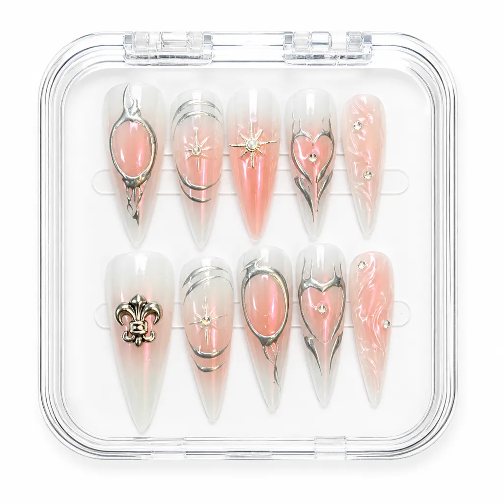 Modern Crimson Elegance – Xưởng gia công Nailbox Sỉ thủ công
