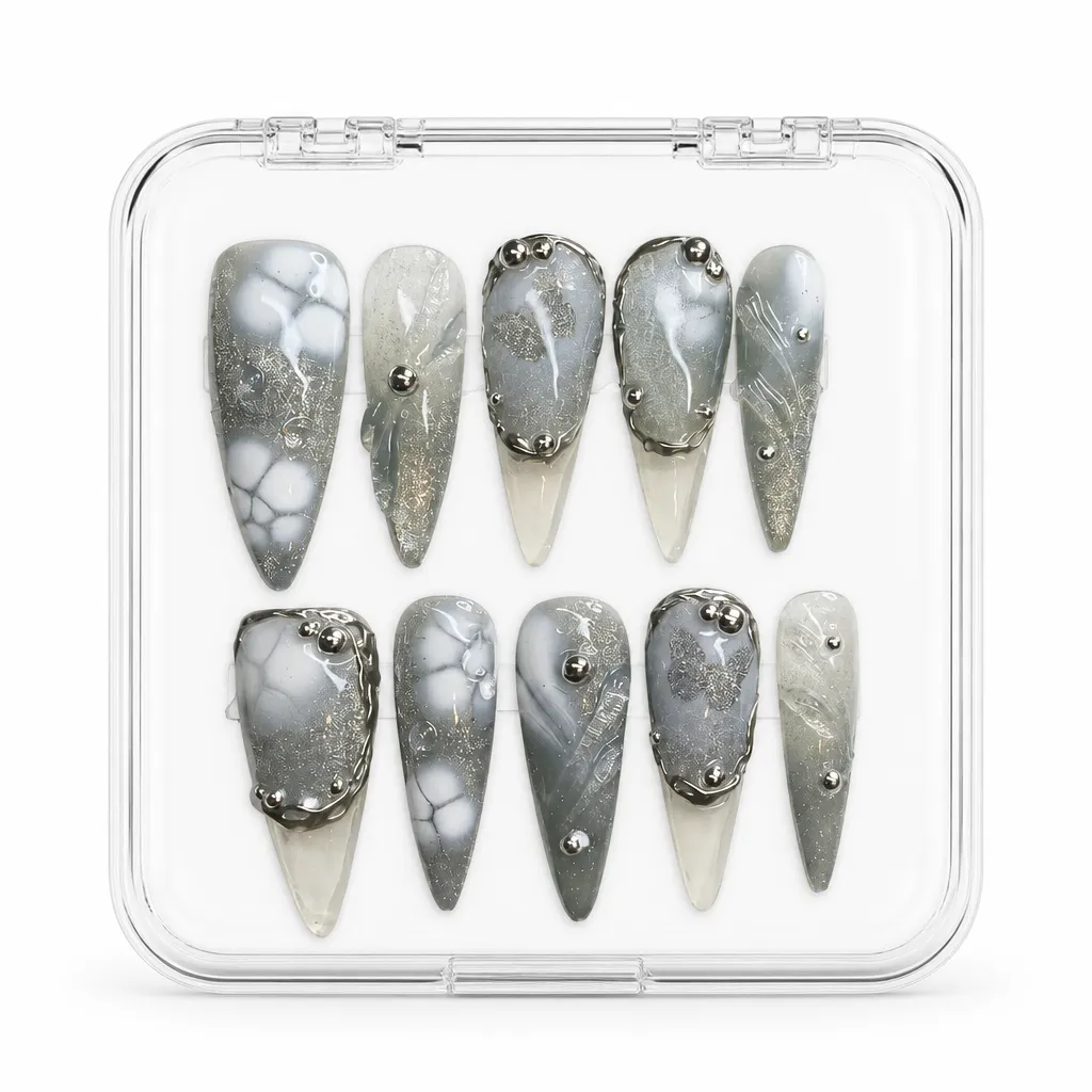 Mystic Slate Stiletto – Xưởng gia công Nailbox Sỉ thủ công