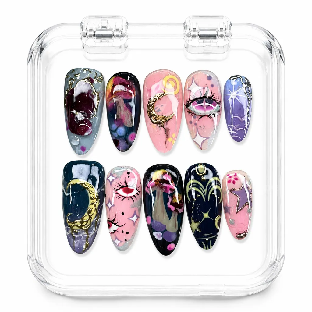 Mystical Night – Mẫu Nailbox Sỉ Thiết Kế Thủ Công