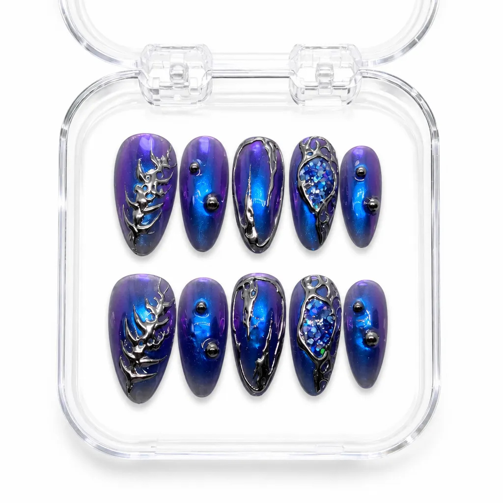Nebula Chrome Aura – Xưởng gia công Nailbox Sỉ thủ công
