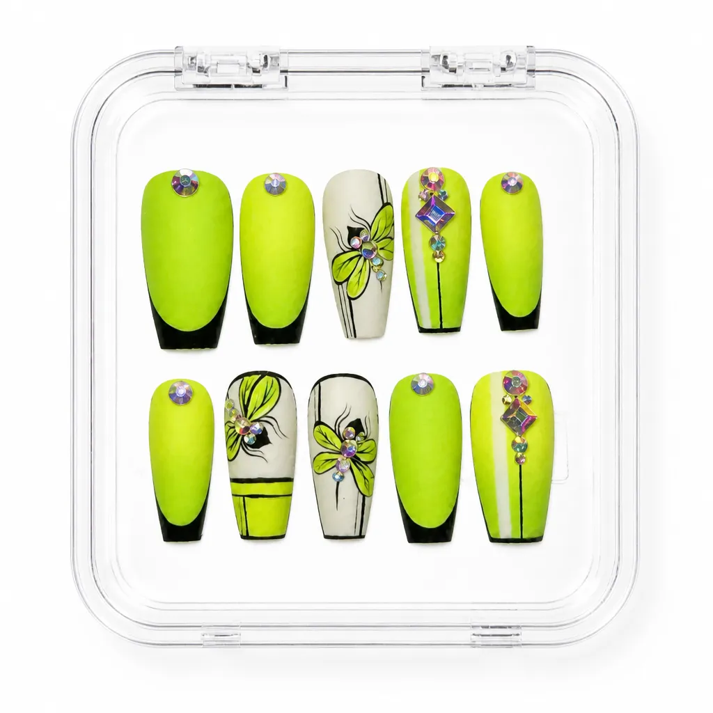 Neon Botanical Coffin – Xưởng gia công Nailbox Sỉ thủ công
