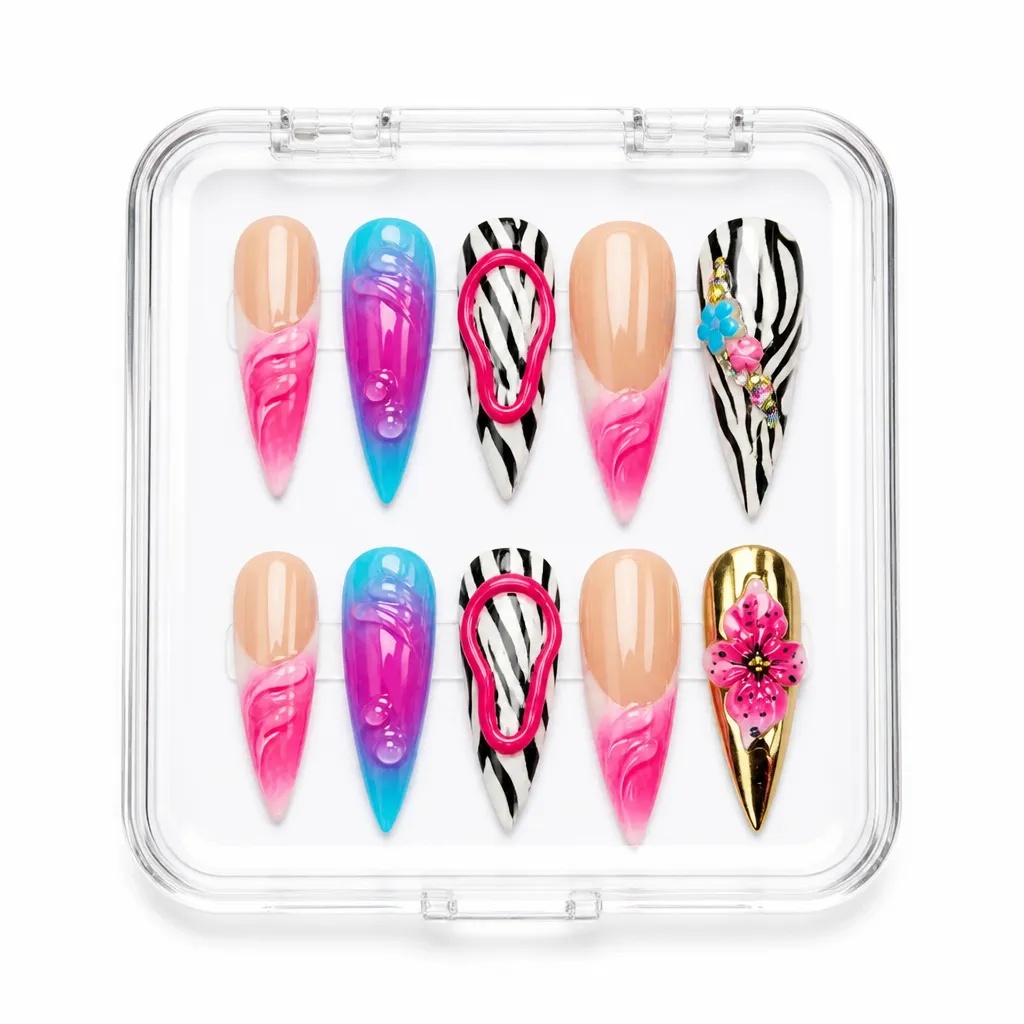 Neon Luxe Stiletto – Xưởng gia công Nailbox Sỉ thủ công