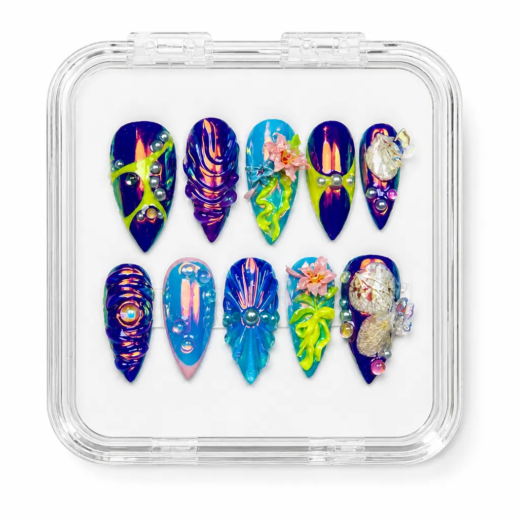 Neon Prismatic Dreams – Xưởng gia công Nailbox Sỉ thủ công