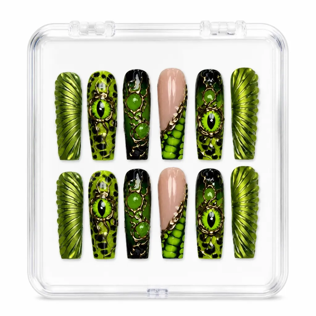 Neon Serpent Coffin – Xưởng gia công Nailbox Sỉ thủ công