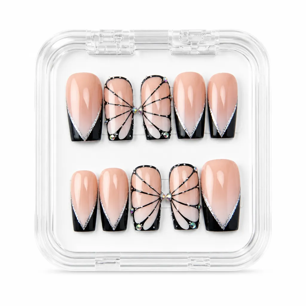 Noir Elegance – Xưởng gia công Nailbox Sỉ thủ công