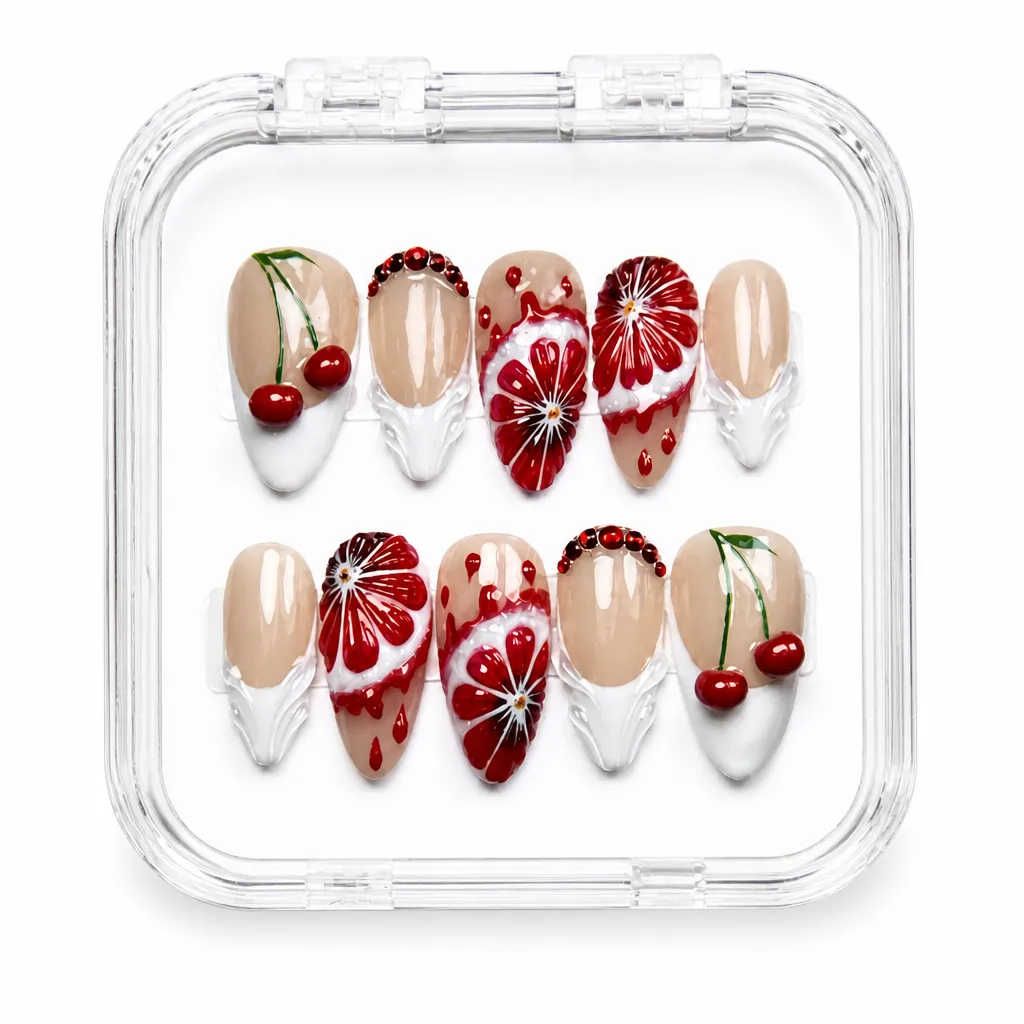 Nude Blossom Elegance – Xưởng gia công Nailbox Sỉ thủ công
