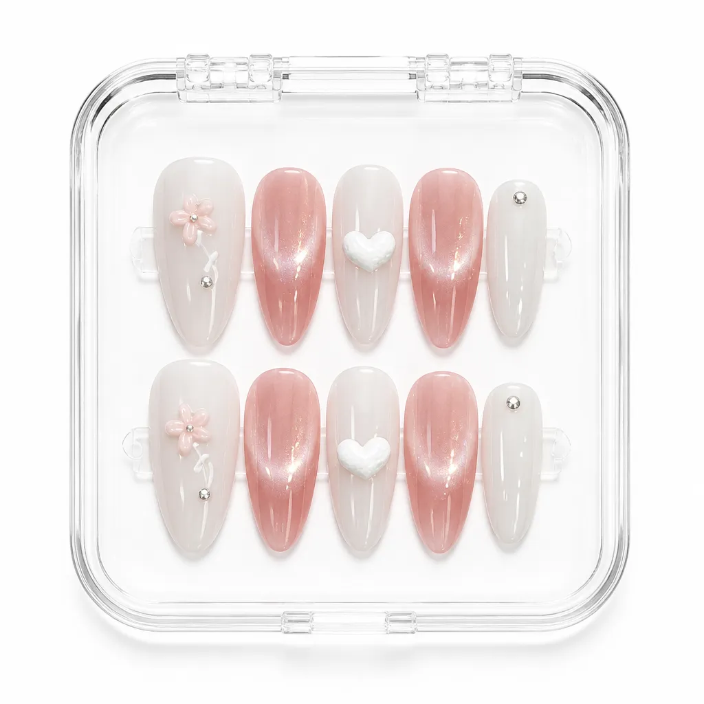 Nude Blush Elegance – Xưởng gia công Nailbox Sỉ thủ công