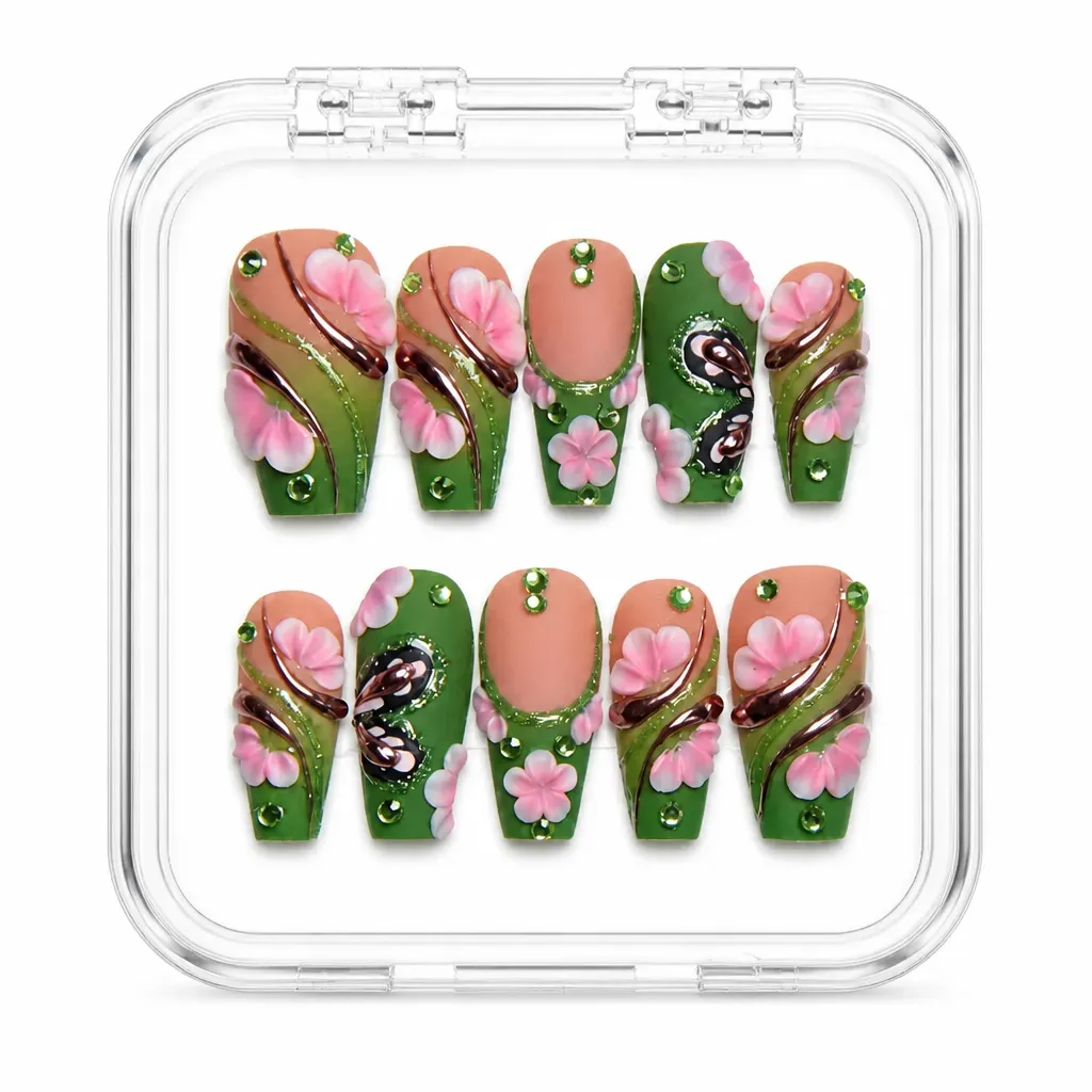 Nude Botanical Bloom – Xưởng gia công Nailbox Sỉ thủ công