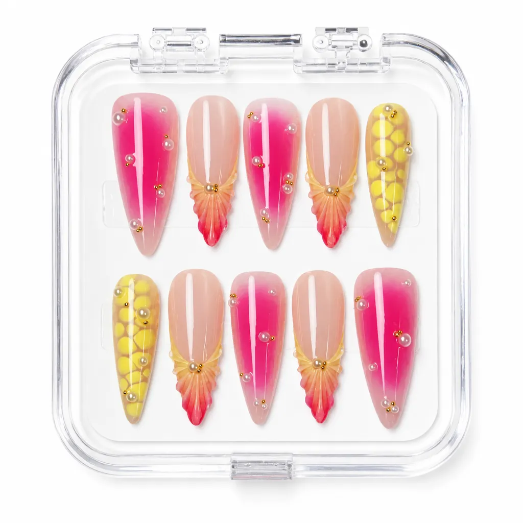 Nude Celestial Bloom – Xưởng gia công Nailbox Sỉ thủ công