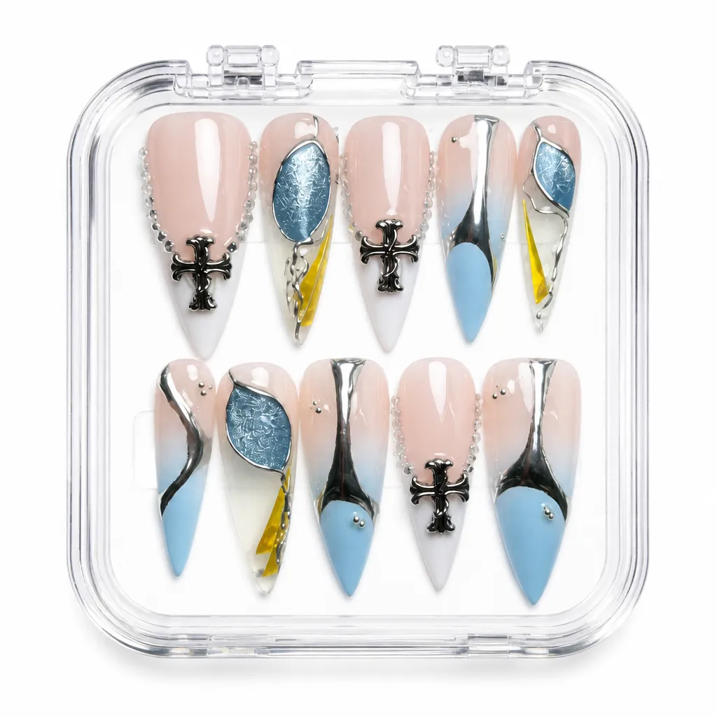 Nude Cross Elegance – Xưởng gia công Nailbox Sỉ thủ công