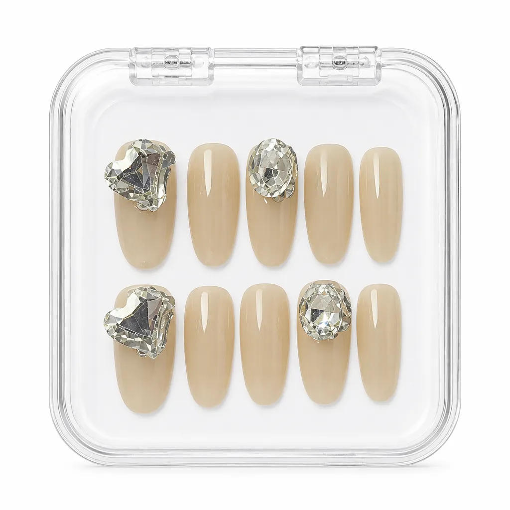 Nude Diamond Luxe – Mẫu Nailbox Sỉ Thiết Kế Thủ Công