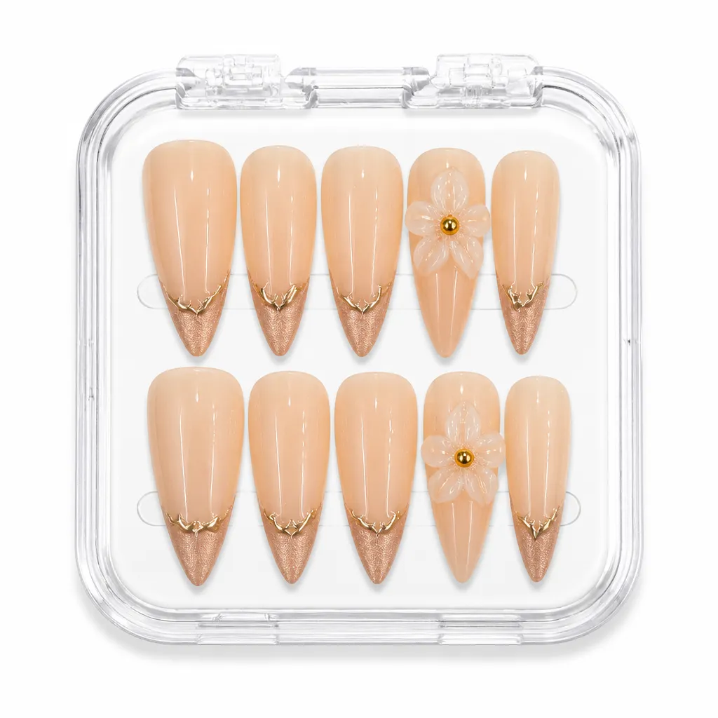 Nude Elegance Stiletto – Xưởng gia công Nailbox Sỉ thủ công