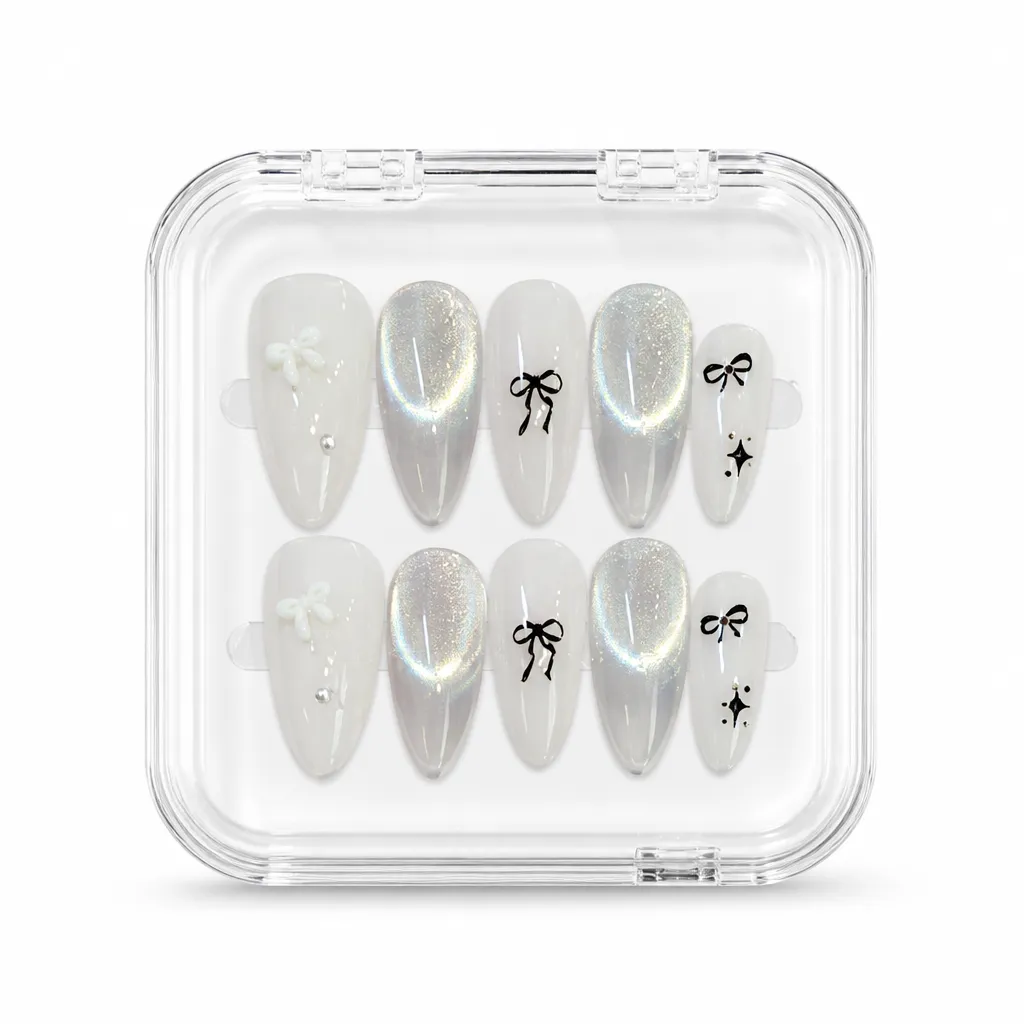 Nude Ethereal Sparkle – Xưởng gia công Nailbox Sỉ thủ công