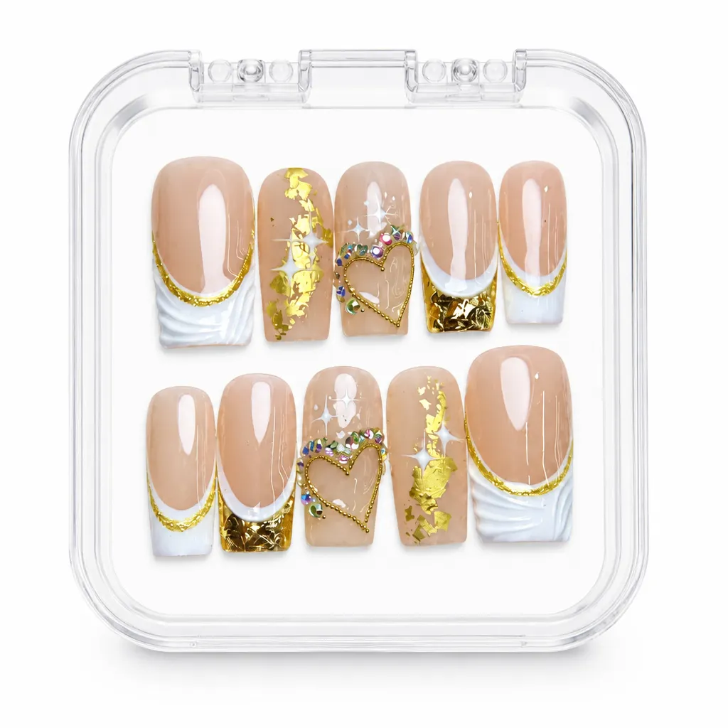 Nude Gilded Luxe – Mẫu Nailbox Sỉ Thiết Kế Thủ Công
