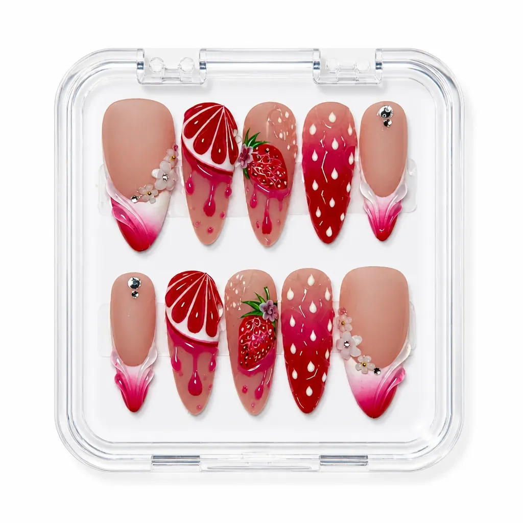 Nude Strawberry Luxe – Xưởng gia công Nailbox Sỉ thủ công