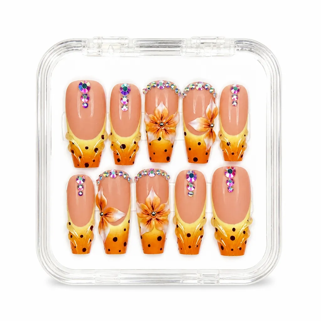 Nude Sunset Bloom – Xưởng gia công Nailbox Sỉ thủ công