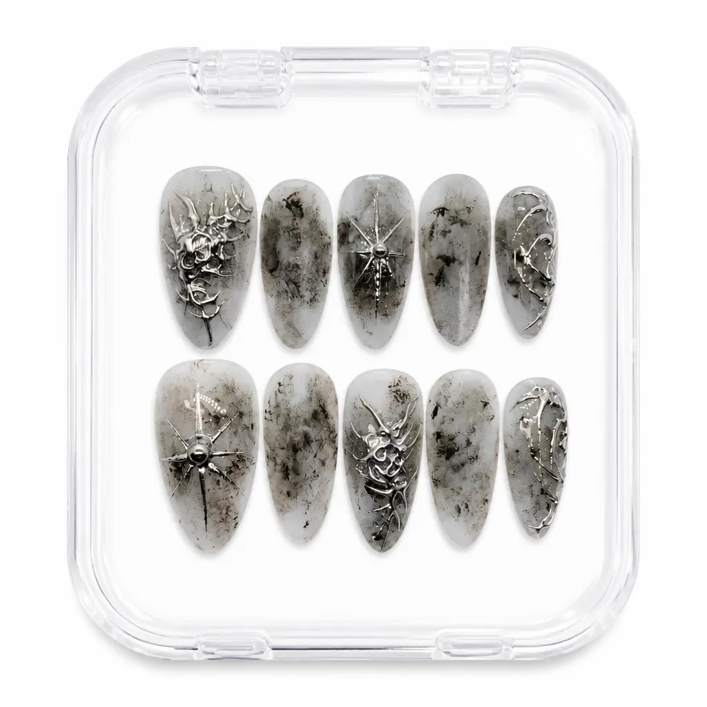 Obsidian Chrome Thorn – Xưởng gia công Nailbox Sỉ thủ công