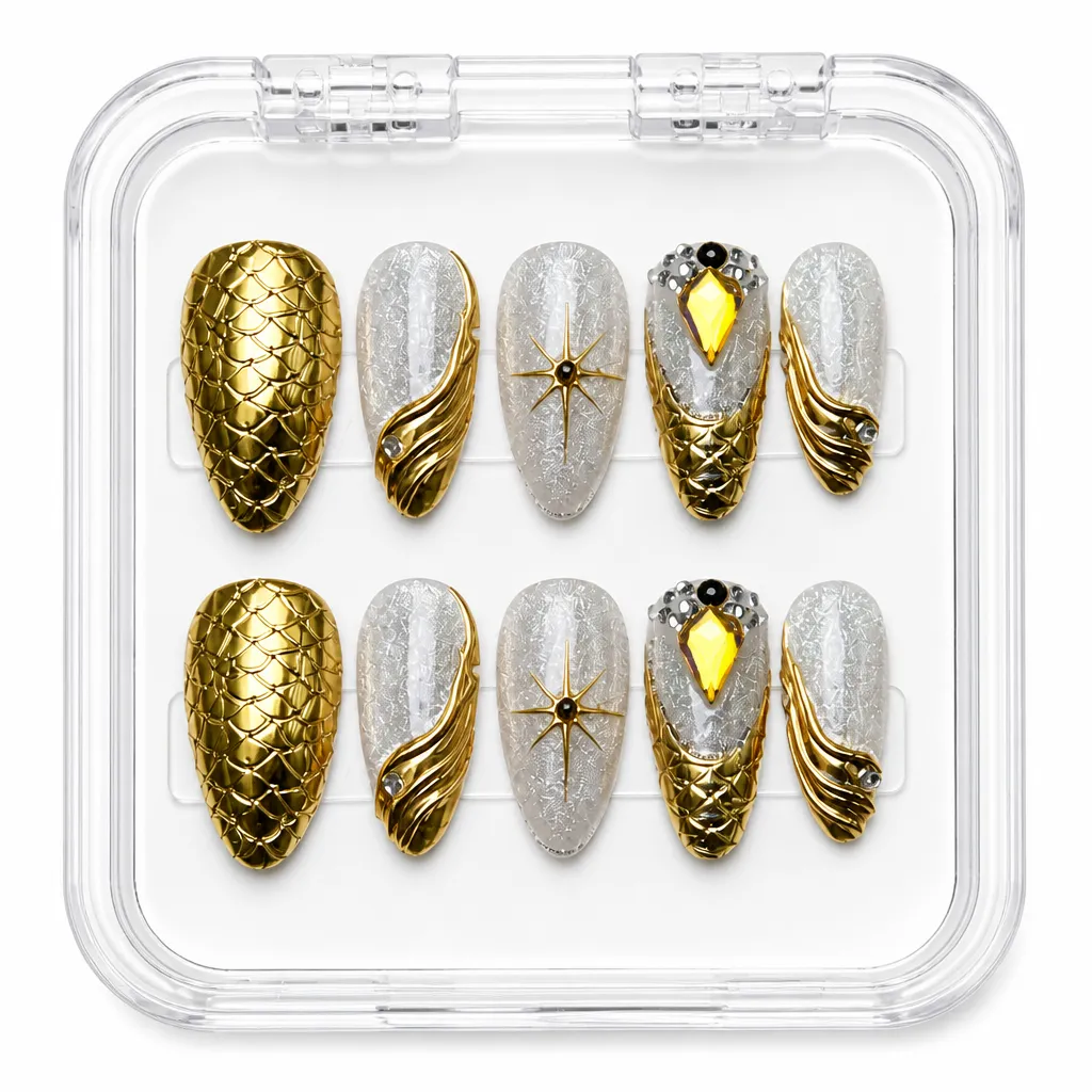 Obsidian Luxe Almond – Xưởng gia công Nailbox Sỉ thủ công
