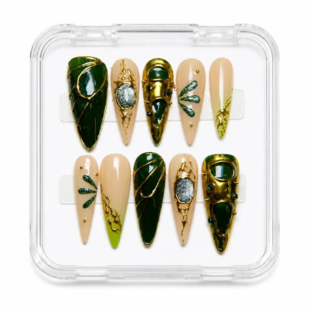 Obsidian Luxe Stiletto – Xưởng gia công Nailbox Sỉ thủ công