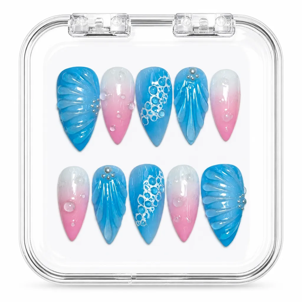 Ocean Breeze Almond – Xưởng gia công Nailbox Sỉ thủ công