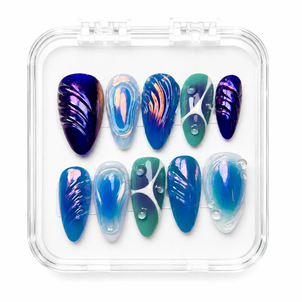 Ocean Dreams Almond – Xưởng gia công Nailbox Sỉ thủ công