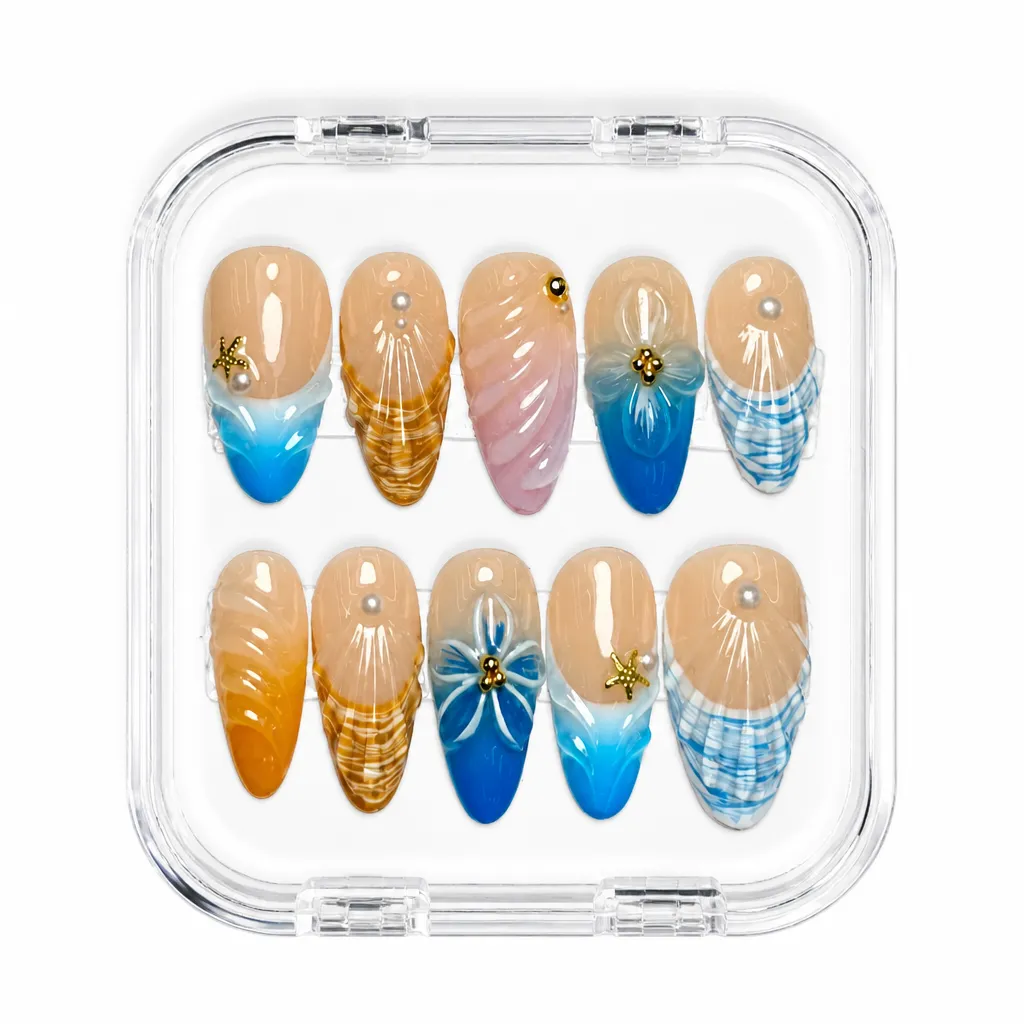 Ocean Shell Luxe – Xưởng gia công Nailbox Sỉ thủ công