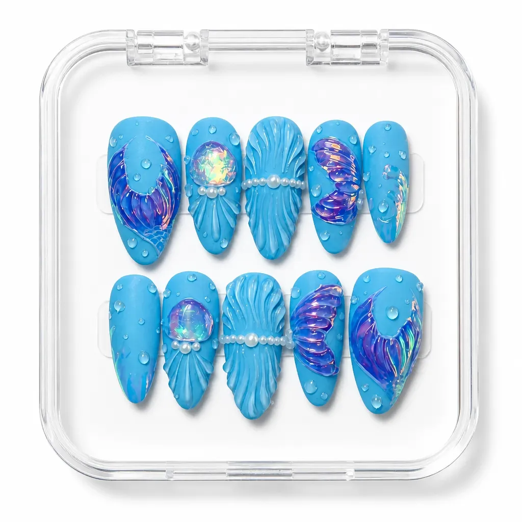 Ocean Shimmer – Xưởng gia công Nailbox Sỉ thủ công