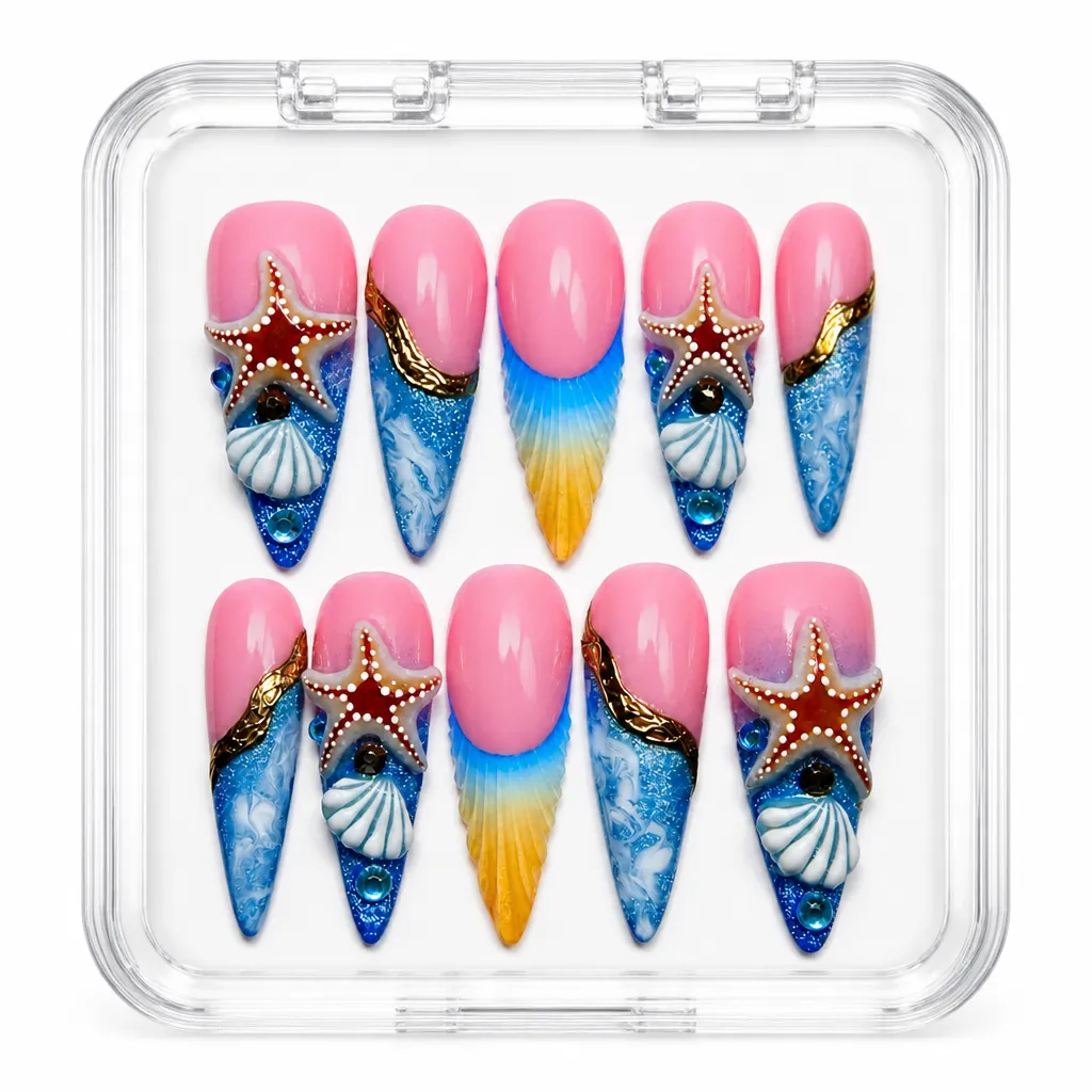 Ocean Starlight Stiletto – Xưởng gia công Nailbox Sỉ thủ công