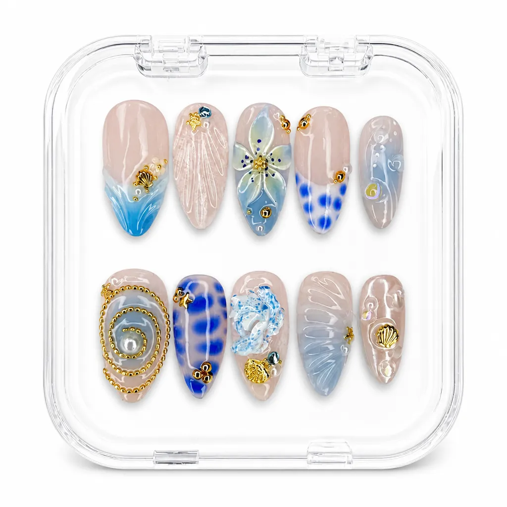 Ocean Swirl – Xưởng gia công Nailbox Sỉ thủ công