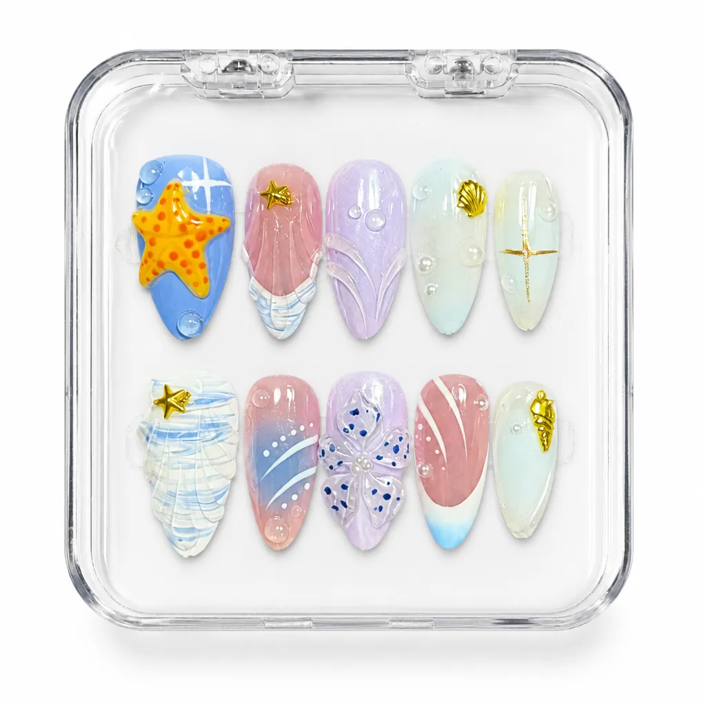 Ocean Whispers Mermaid – Xưởng gia công Nailbox Sỉ thủ công