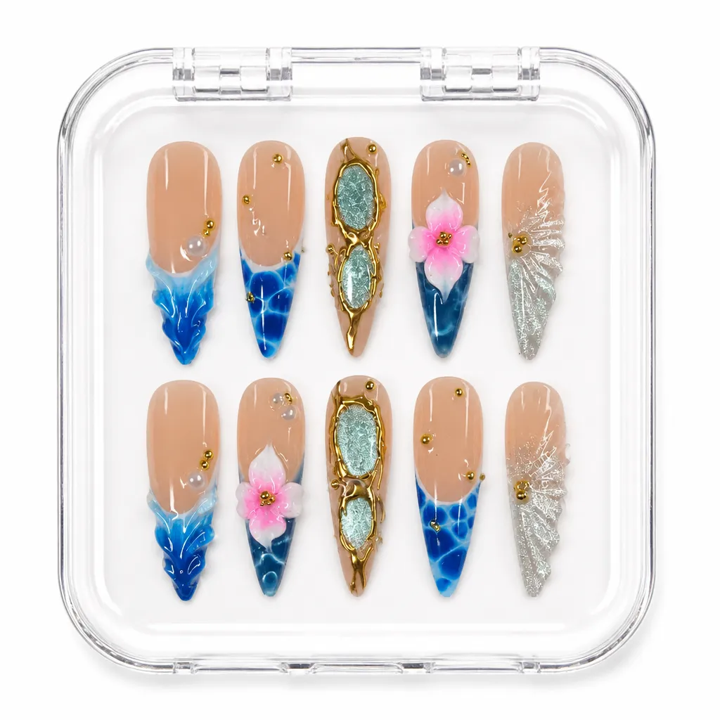 Oceanic Blossom Luxury – Xưởng gia công Nailbox Sỉ thủ công