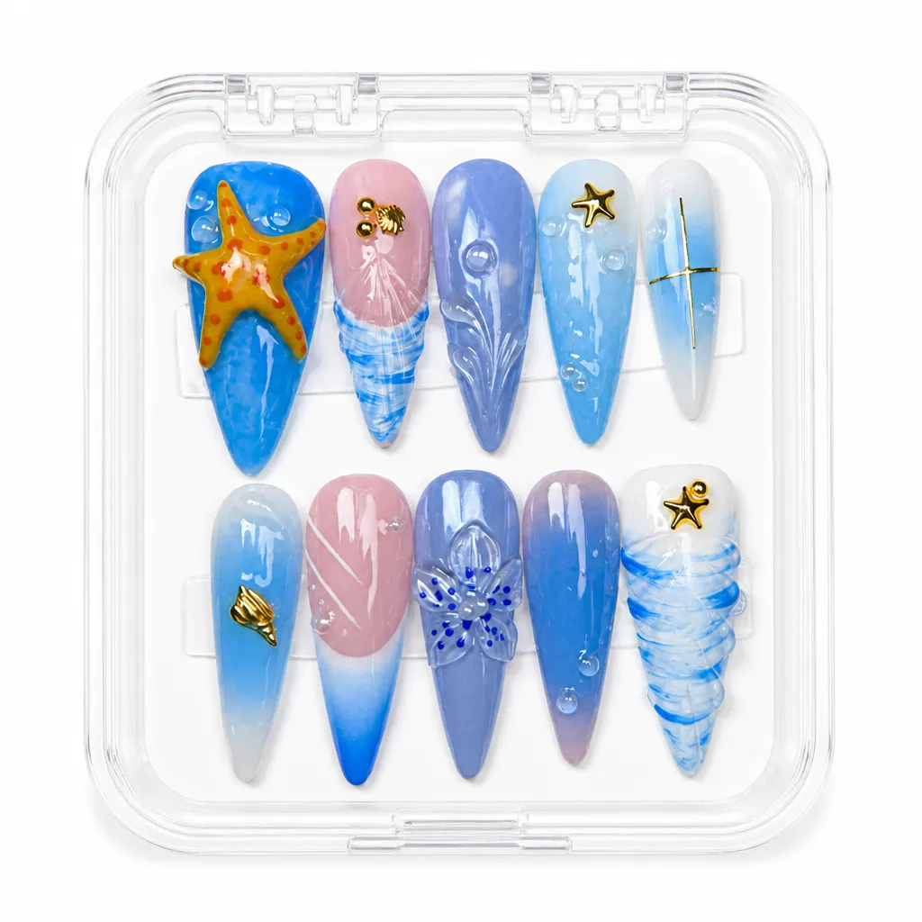 Oceanic Dreams Almond – Xưởng gia công Nailbox Sỉ thủ công