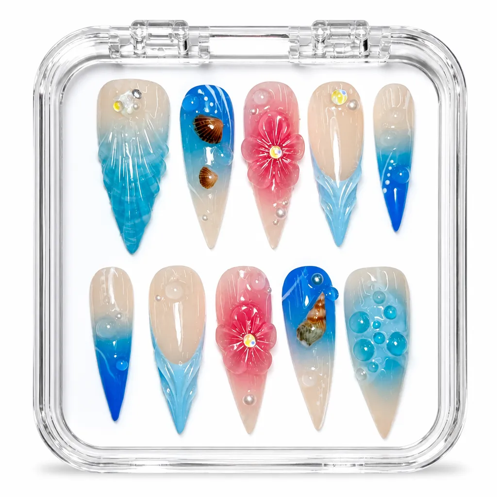 Oceanic Floral Dream – Xưởng gia công Nailbox Sỉ thủ công