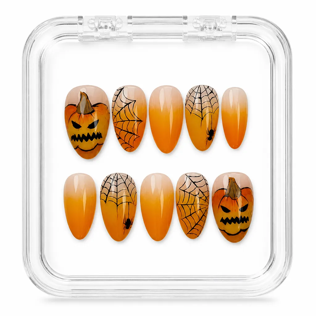 Ombre Jack O Lantern – Xưởng gia công Nailbox Sỉ thủ công