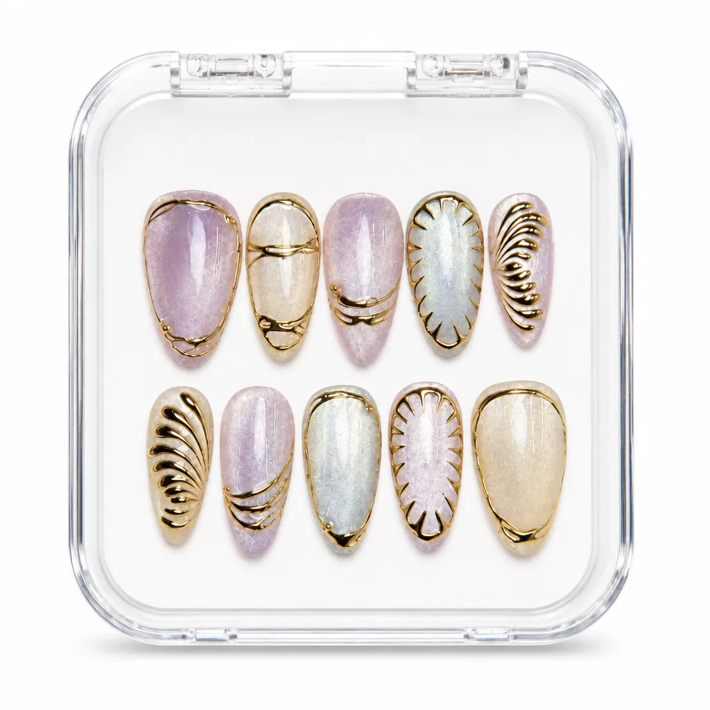 Opalescent Shell Luxe – Xưởng gia công Nailbox Sỉ thủ công