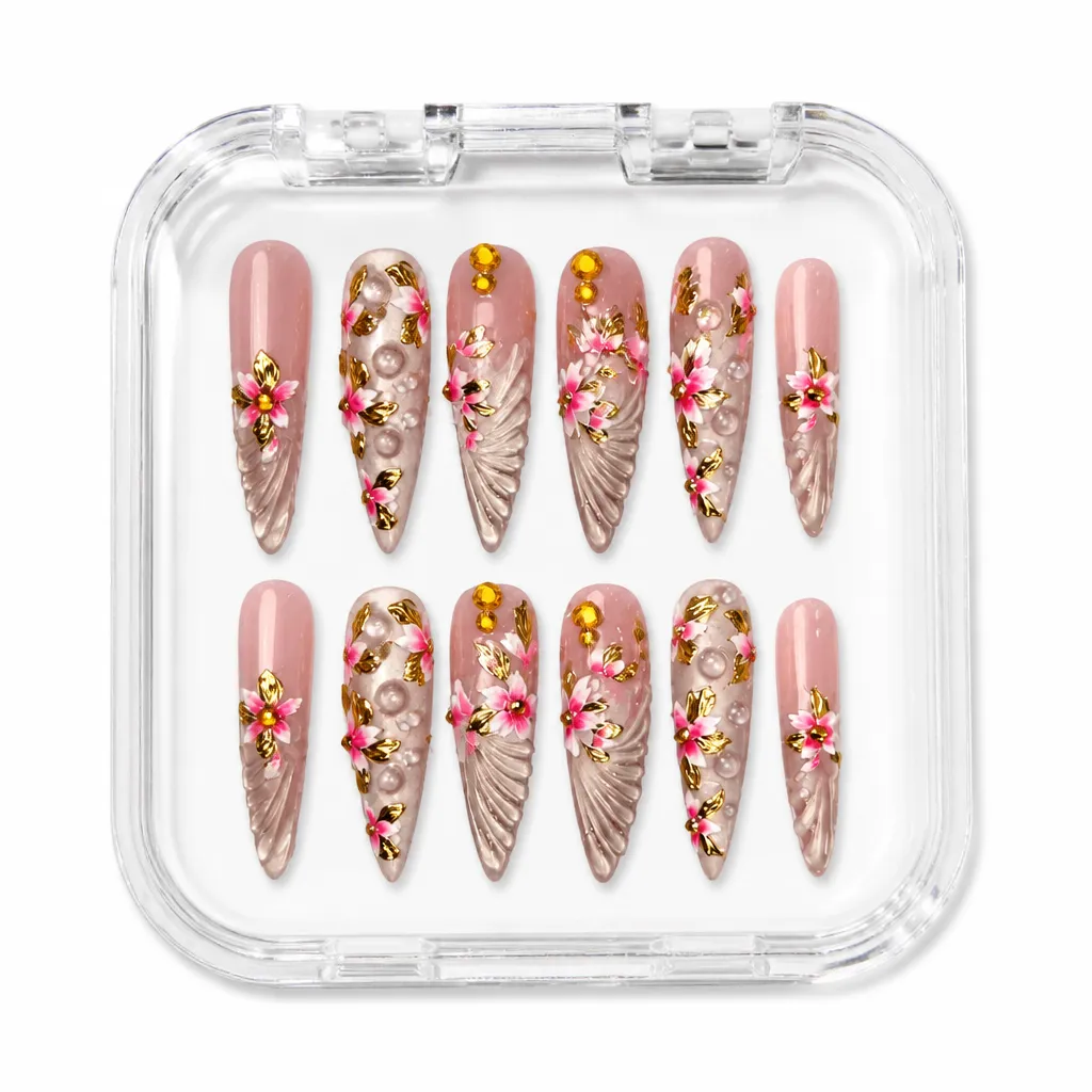 Opulent Garden Stiletto – Xưởng gia công Nailbox Sỉ thủ công