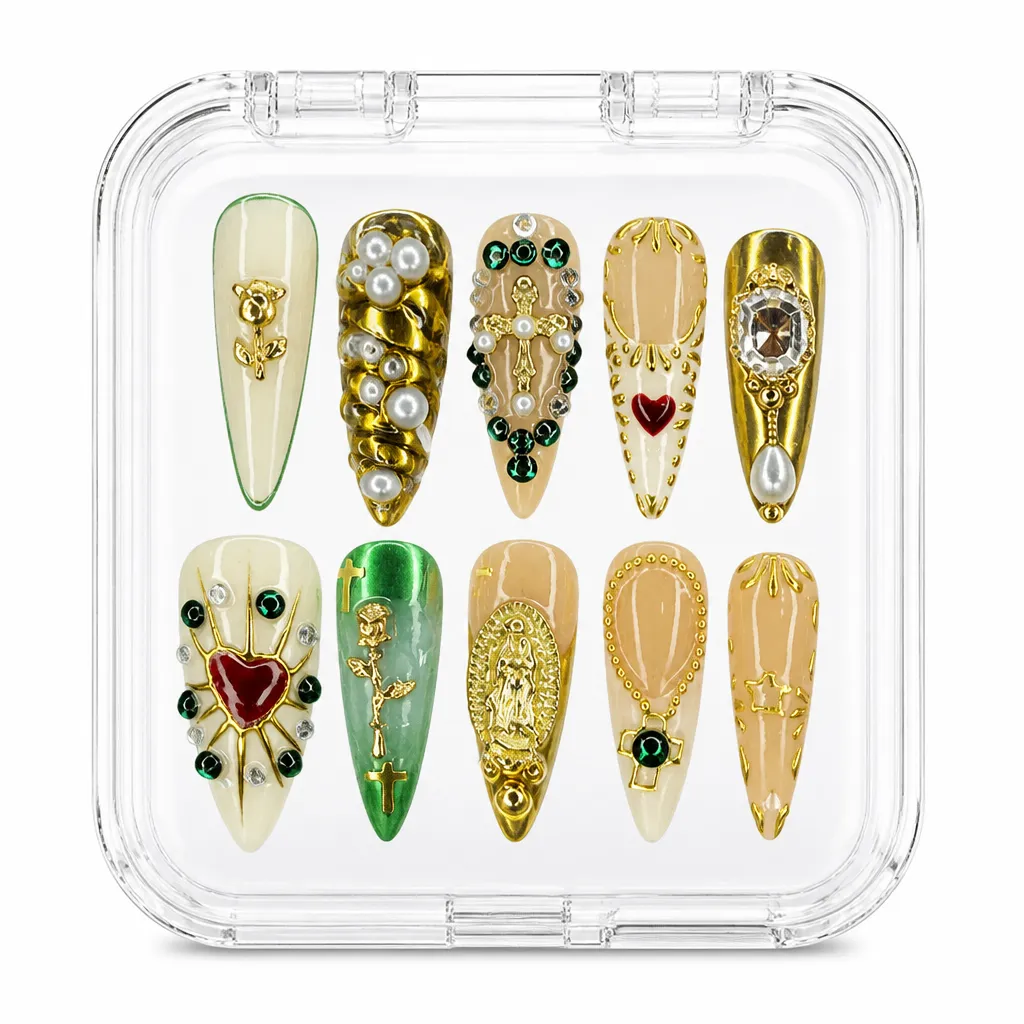 Opulent Luxe – Mẫu Nailbox Sỉ Thiết Kế Thủ Công