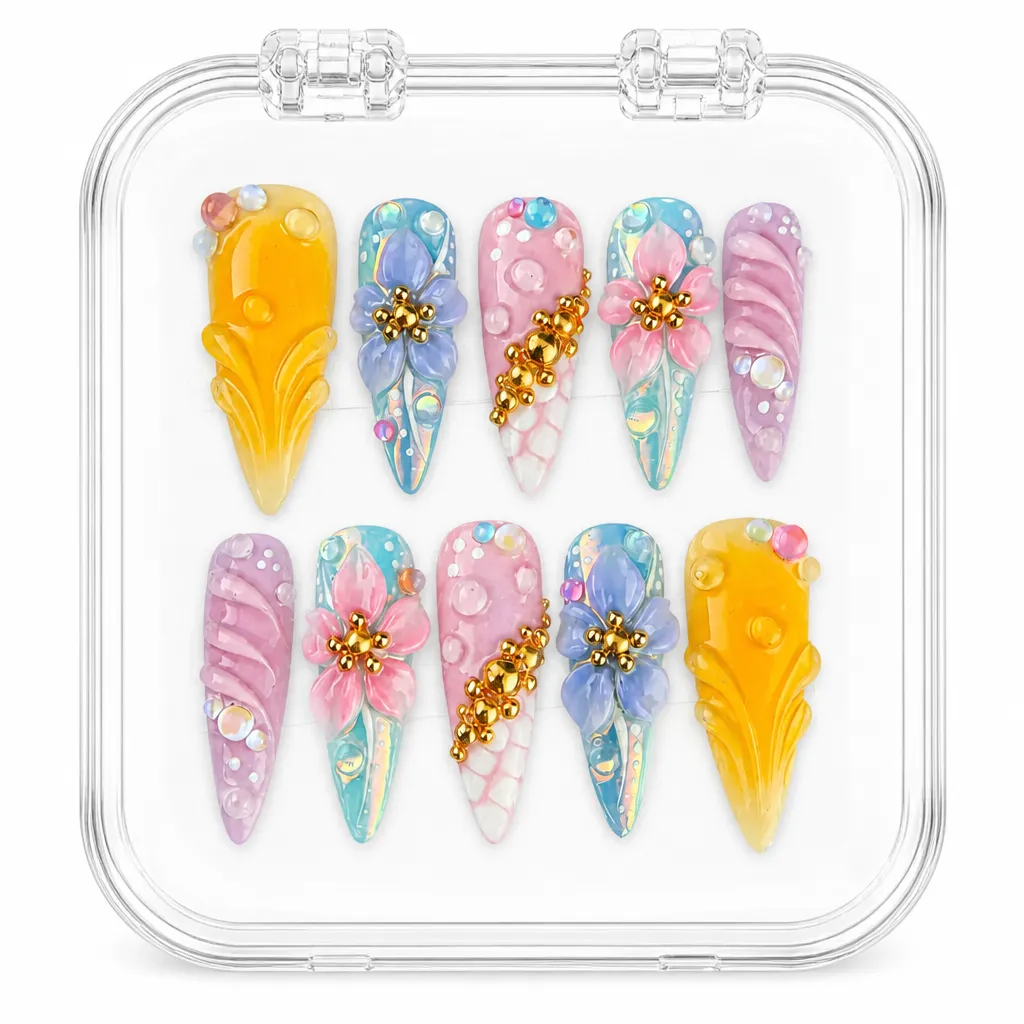 Pastel Floral Dream – Xưởng gia công Nailbox Sỉ thủ công