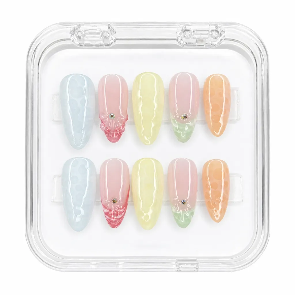 Pastel Floral Elegance – Xưởng gia công Nailbox Sỉ thủ công