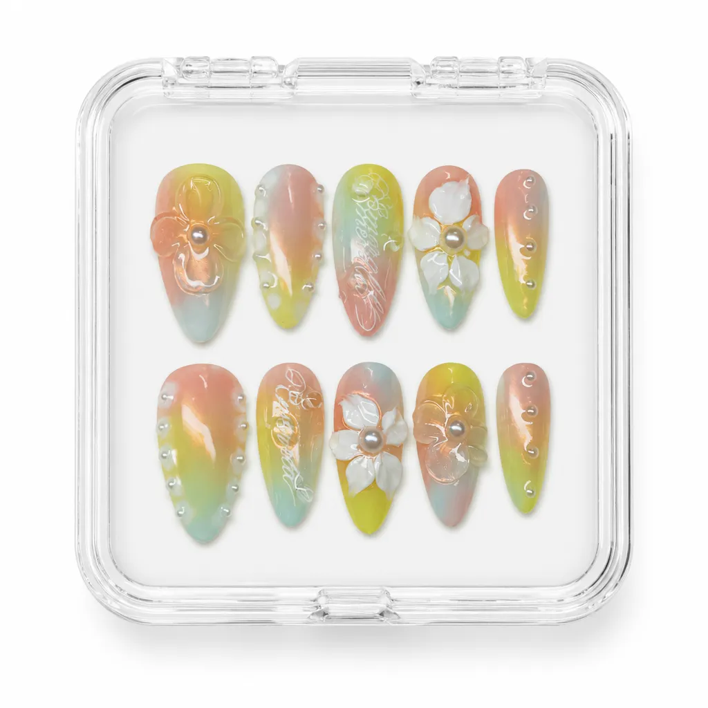 Pastel Pearl Meadow – Xưởng gia công Nailbox Sỉ thủ công