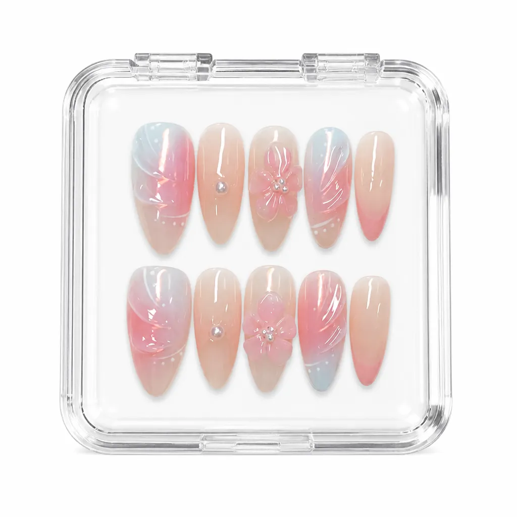 Peach Blossom Glow – Xưởng gia công Nailbox Sỉ thủ công