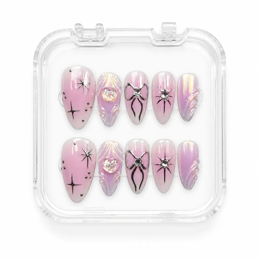 Pearlescent Chrome Coquette – Xưởng gia công Nailbox Sỉ thủ công