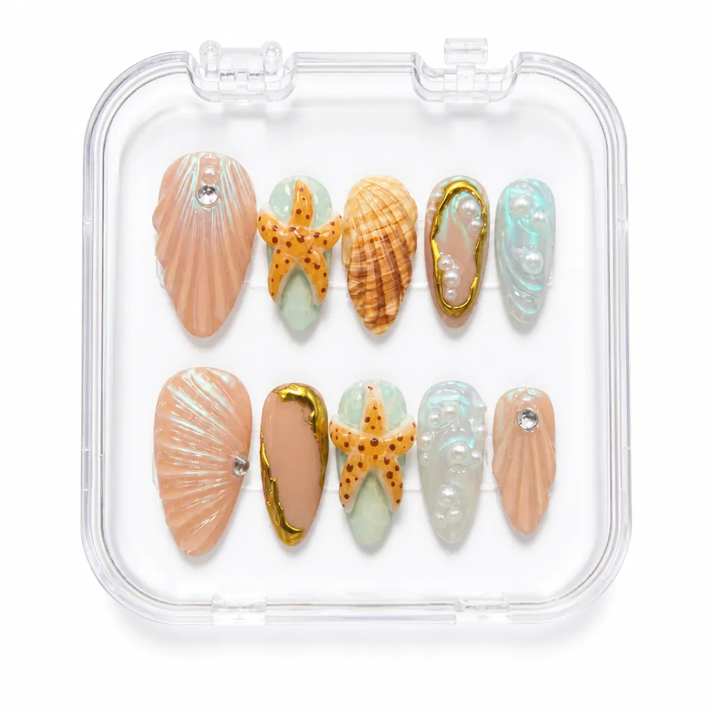 Pearlescent Mermaid Treasure – Xưởng gia công Nailbox Sỉ thủ công