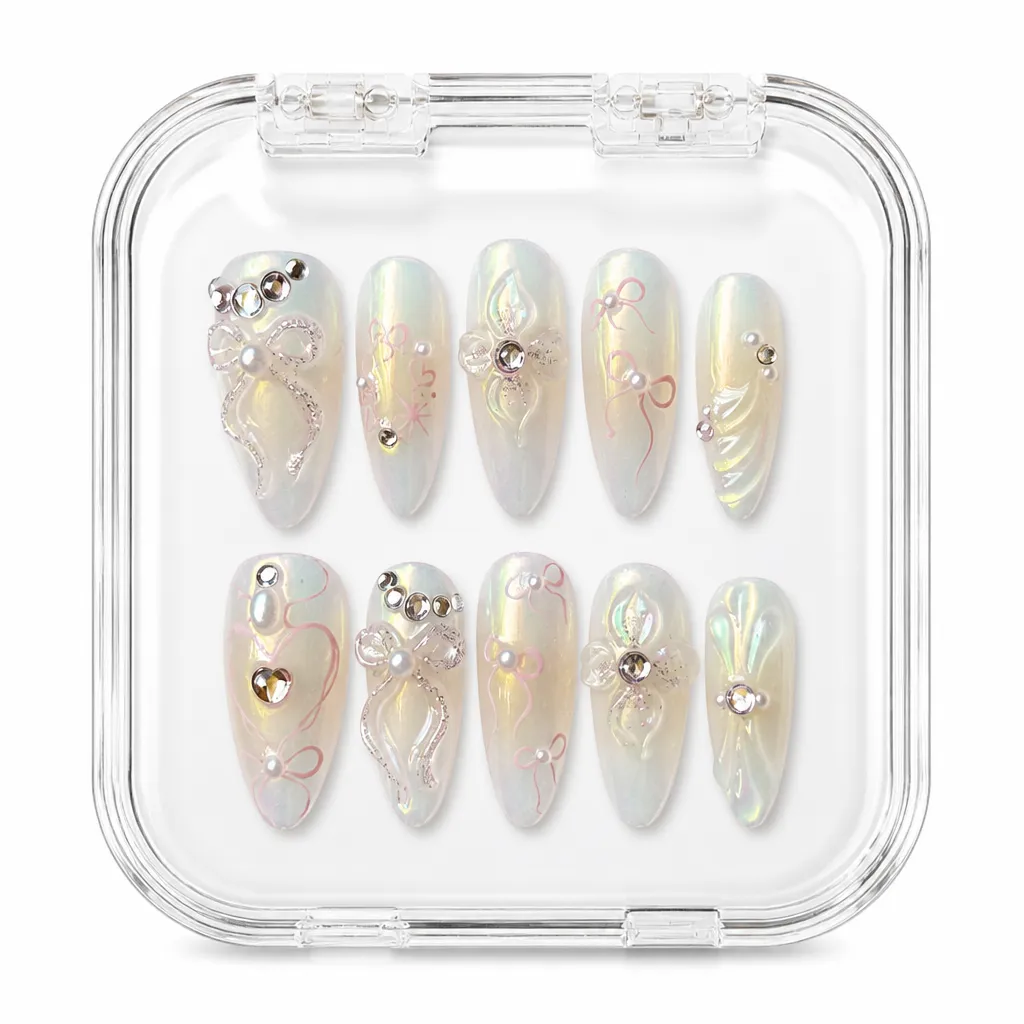 Pearlescent Ribbon Dream – Xưởng gia công Nailbox Sỉ thủ công
