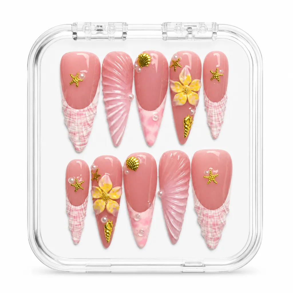 Petal Bloom Elegance – Mẫu Nailbox Sỉ Thiết Kế Thủ Công