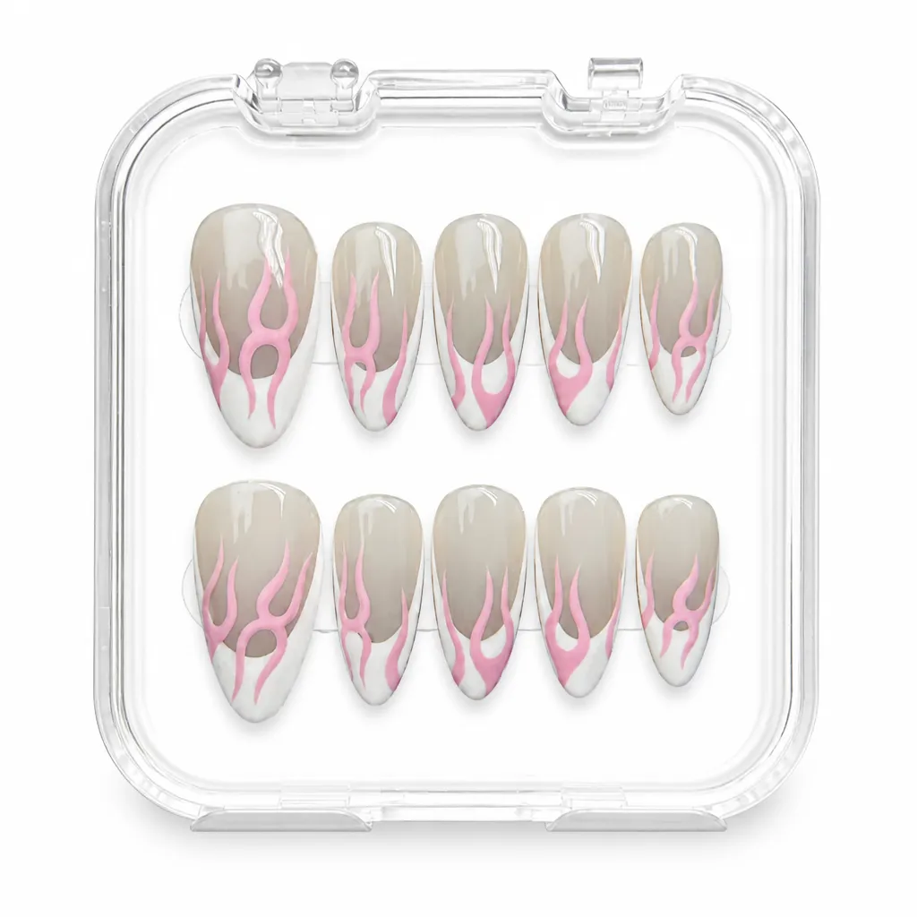 Pink Flame Outline – Xưởng gia công Nailbox Sỉ thủ công