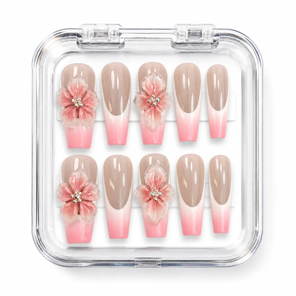 Pink Floral – Xưởng gia công Nailbox Sỉ thủ công