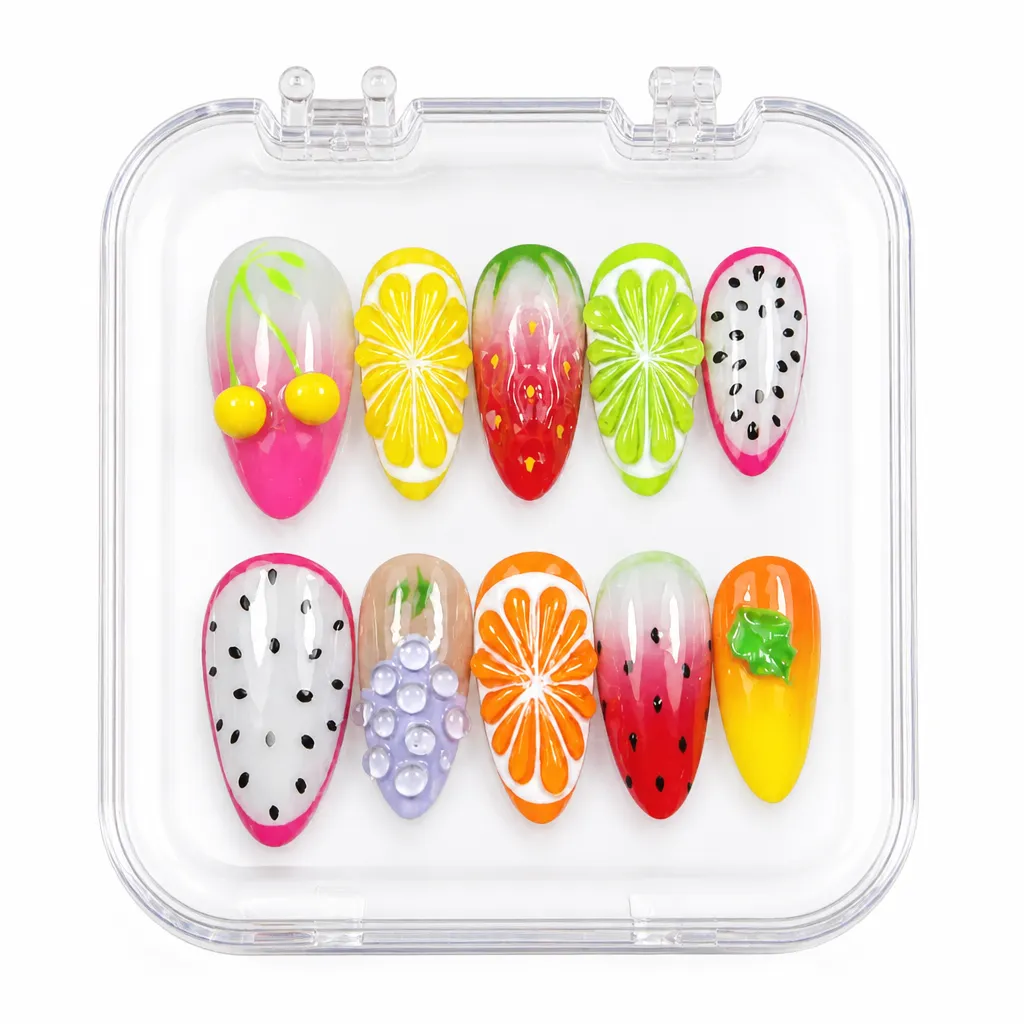Pink Fruit Salad – Xưởng gia công Nailbox Sỉ thủ công